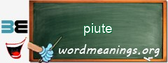 WordMeaning blackboard for piute